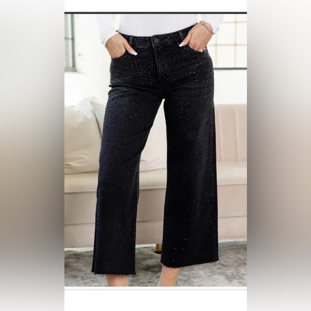 Kut from the Kloth Sparkling Black Wide Leg Pants